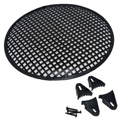 12″ Metal Speaker Subwoofer Sub Woofer Waffle Mesh Grill Cover w/ Clips & Screws