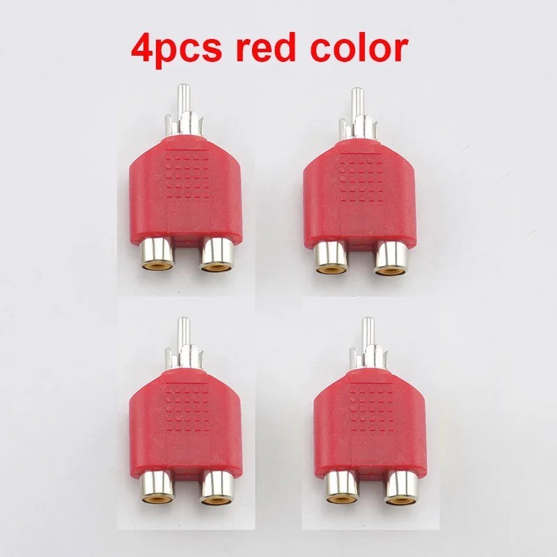 4 Pcs RCA Y Splitter – 1 Male to 2 Female AV Audio Video Adapter Plug Converter