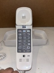 AT&T Trimline Corded Telephone White Lighted Keypad Redial Memory Wall NIB