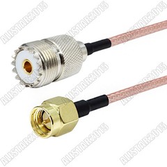 50pcs 50cm RG316 SMA Male to UHF SO239 Female Ham Amateur Radio Antenna RF Cable