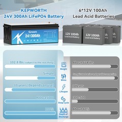 LiFePO4 24V 100Ah Lithium Battery BMS Solar Off Grid Marine Boat Trolling Motor