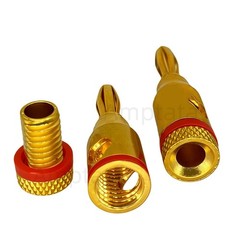 14pcs Banana Plugs 4mm 24k Gold Screw Lock Speaker Wire Audio Jack Connector