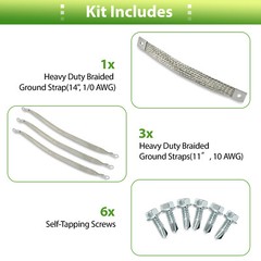 40140 Engine Braided Ground Strap Kit Set of 4