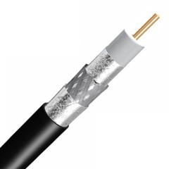 500ft Black Coaxial RG6 Cable Trishield 77% Braid 18 AWG Solid Core 500′ Coil