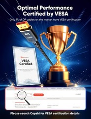 8K 4K DisplayPort Cable 1.4, VESA Certified DP Cord 3.3ft