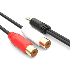3.5mm Audio to 2 RCA Cable 1/8″ Stereo Male to Female Y Splitter Aux Cord 1FT