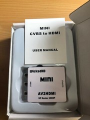 1080P Mini HD Converter Box HDMI to AV RCA CVBS Audio Adapter AC