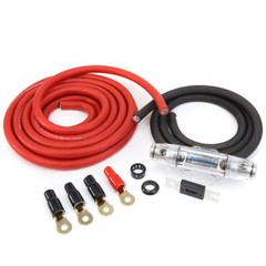 KnuKonceptz Kolossus 1/0 Gauge Copper Amp Installation Power Wiring Kit OFC Red