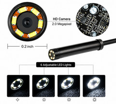 6LED USB Snake Endoscope Borescope HD Inspection Camera Scope For Android Type C