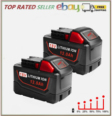 2P For Milwaukee for M18 Lithium Ion 12.0Ah Extended Capacity Battery 48-11-1860