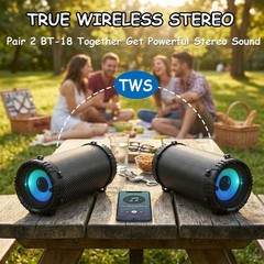 3600W Portable 4″ Woofer Bluetooth Speaker Stereo Sound Audio System w/ Strip FM