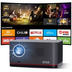 ETOE Whale Pro 4K Projector 1080p FHD Beamer,1500 ANSI,Auto Focus & Keystone