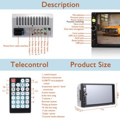 7″ Bluetooth Touch Screen 2DIN Car Stereo Radio Multi Media MP5 Player+Rear Cam