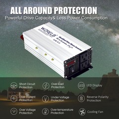 WZRELB 1200W Power Inverter 24V DC to 110V 120V AC,2400W Peak Modified Sine Wave