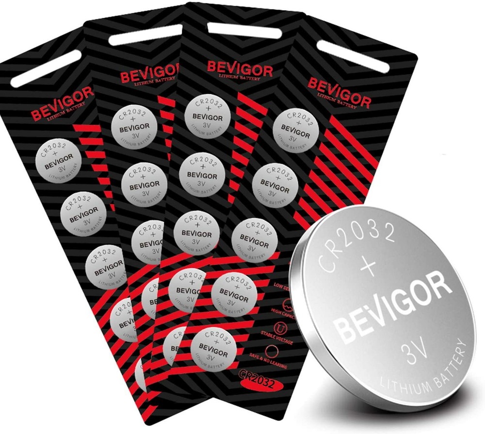 Bevigor CR2032 3V Lithium Coin Battery – Long Lasting Battery – 20 Count