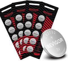 Bevigor CR2032 3V Lithium Coin Battery – Long Lasting Battery – 20 Count