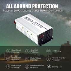 1200W Power Inverter 12/24V DC to 110V 120V AC Peak 2400W Vehicle RV Emergency