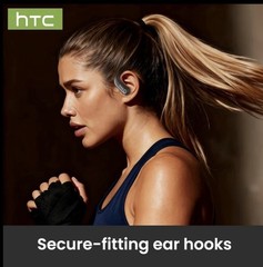 HTC New NE61 Heart Rate Monitoring Open Wireless Audio Earbuds HIFI Audio Black