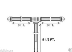 6 FT FM T Shaped Dipole Indoor Antenna HD Radio Male Coax Screw On F Connector