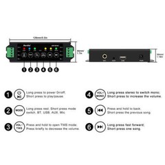 Herdio 4-Channel Bluetooth Amplifier Receiver USB AUX Audio System Device