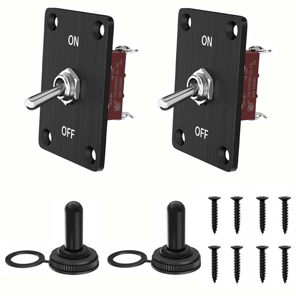 2x Heavy Duty Toggle Switch SPST 2Pin On-Off Amp 30A 12VDC/15A 250VAC/20A 125VAC