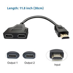 HDMI Port Male to Female 1 Input 2 Output Splitter Cable Adapter Converter 1080P
