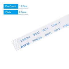 FFC Ribbon Flat Flexible Cable 12 Pin 0.5mm 250mm (B Type) for LCD Laptop, 20pcs