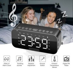 Wireless Bluetooth Speaker Alarm Clock MP3 Player FM Radio Phone Holder Stand US