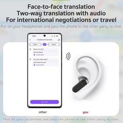 AI Translation Earbuds LCD Touch Screen Real Time 135 Languages ENC Bluetooth