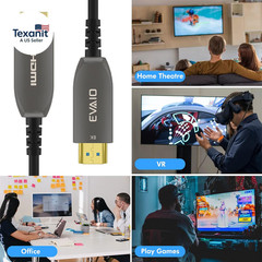 8K Fiber Optic HDMI Cable 50 FT, HDMI 2.1, 48Gbps, Earc, 8K@60Hz, 4K@120Hz, Comp