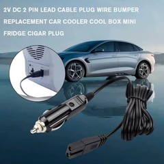 2m DC 12V 2 Pin Lead Cable Plug Wire For Car Cooler Cool Box Mini Fridge New