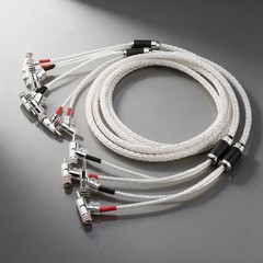 OCC Silver Plated Cord with Angle Banana Plugs HiFi Audio Bi-wire Speaker Cable