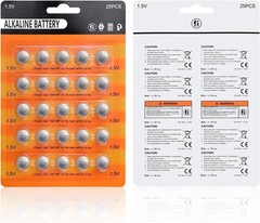 25pc LR44 Batteries AG13 1.5V Alkaline Button Cell Battery for Watch Toy Key Fob