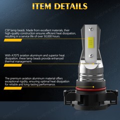 For GMC Yukon 2007-2014 6000K White LED Headlight Hi/Lo Beam Fog Light Bulbs P4C