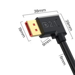 90 Degree Angle DP Male To Female DisplayPort Extension Cable Extender 15cm Left