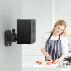 Durable ABS Speaker Wall Mounts with Adjustable Angles – 8 lbs Support, Black