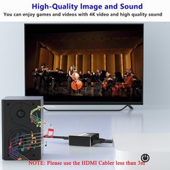 HDMI Audio Extractor, 4K x 2K Audio Splitter, 4K30Hz HD MI Input to HDMI + Op…