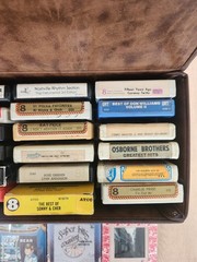 Vintage 8 Track Tape Storage Case + 28 Tapes some sealed ~Lot~
