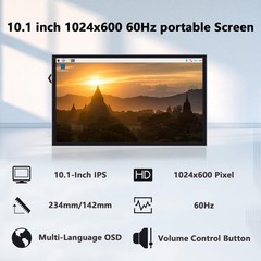 Geeekpi 10.1 Inch Lcd Screen For Raspberry Pi 1024X600 Ips Lcd Display Hdmi