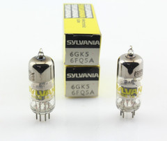 New Qty 2 SYLVANIA 6GK5 6FQ5A Matched Pair Grey Plates 0 Getter NOS USA Tubes
