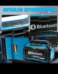 Portable Bluetooth Speaker with Handle, Rectangular, Blue/Black/Yellow/Red