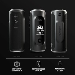 Blue Tees Golf Player+ GPS Speaker with Touch Screen Display, 10+ Hours Black