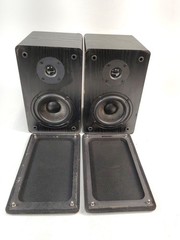 Micca MB42 Black Bookshelf Speakers 9.5×6.75×5.75 Inches No Wires Tested Works