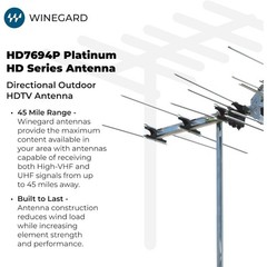 Outdoor Attic Mount Long Range TV Antenna 45 Mile Range 4K Ultra HD Ready ATSC