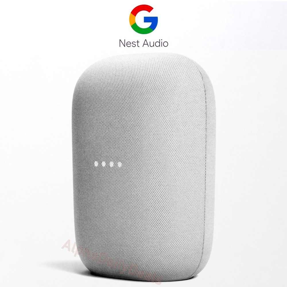 Google Nest Audio Smart Stereo Speaker Voice Assistant Chalk Light Gray