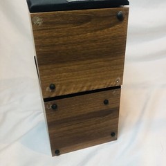 Angel’s Horn Bookshelf Speakers Wood Grain Pair Tested & Working 18W 4ohm