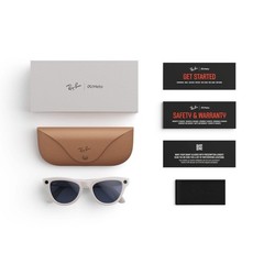 Refurbished Ray-Ban Meta Skyler (Gen 1), Shiny Chalky Gray / Clear to Sapphire T
