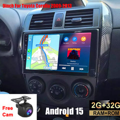 Android 15+CAM Carplay For Toyota Corolla 2009-2013 GPS Nav Car Stereo Radio SWC
