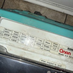 Vtg Onan K450 Generator Kh-1p osp63–2d Mcgraw Edison Part Repair Need Carburetor