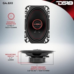 DS18 2x 6.5″ Loudspeaker, + 2x 4×6″ Coaxial Speakers with Tweeters + Amplifier